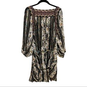 Free People Dance Magic Bohemian High Low Tunic in Black Combo Size XL NWT
